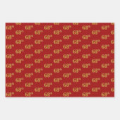 Elegant Zwart, Rood, Blauw, Faux Gold 68ste Event Inpakpapier Vel (Voorkant 2)