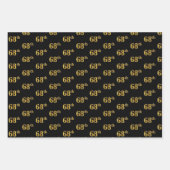 Elegant Zwart, Rood, Blauw, Faux Gold 68ste Event Inpakpapier Vel (Voorkant)