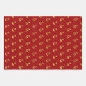 Elegant Zwart, Rood, Blauw, Faux Gold 6e Event # Inpakpapier Vel (Voorkant 2)