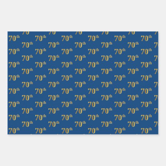 Elegant Zwart, Rood, Blauw, Faux Gold 70ste Event  Inpakpapier Vel (Voorkant 3)