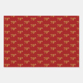 Elegant Zwart, Rood, Blauw, Faux Gold 70ste Event  Inpakpapier Vel (Voorkant 2)