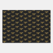Elegant Zwart, Rood, Blauw, Faux Gold 70ste Event  Inpakpapier Vel (Voorkant)