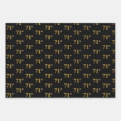 Elegant Zwart, Rood, Blauw, Faux Gold 71e Event # Inpakpapier Vel (Voorkant)