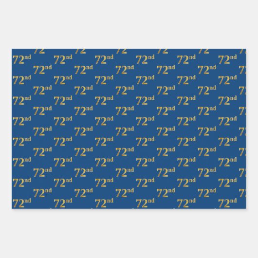 Elegant Zwart, Rood, Blauw, Faux Gold 72e Event # Inpakpapier Vel (Voorkant 3)