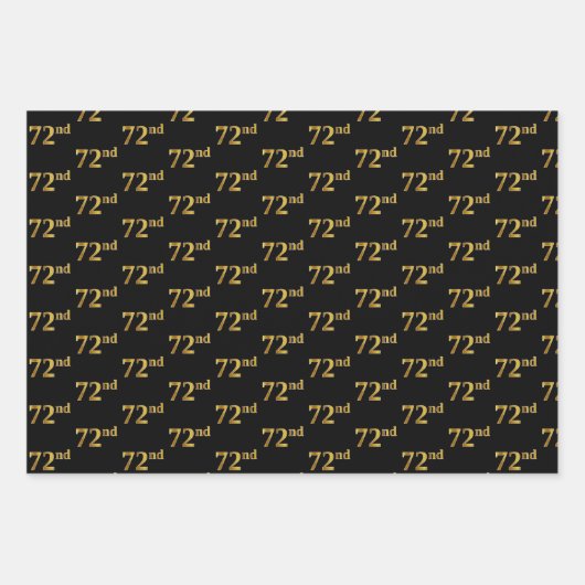 Elegant Zwart, Rood, Blauw, Faux Gold 72e Event # Inpakpapier Vel (Voorkant)