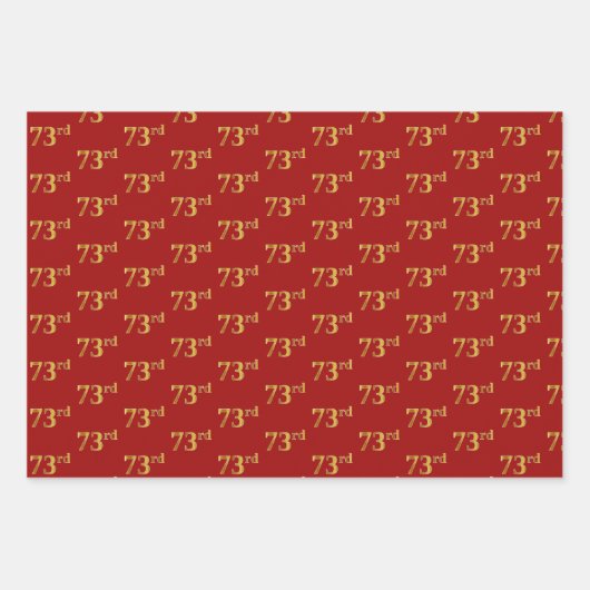 Elegant Zwart, Rood, Blauw, Faux Gold 73e Event # Inpakpapier Vel (Voorkant 2)