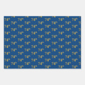Elegant Zwart, Rood, Blauw, Faux Gold 74e Event # Inpakpapier Vel (Voorkant 3)