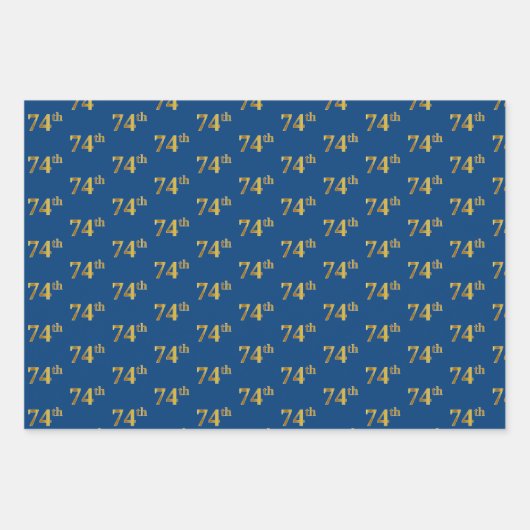 Elegant Zwart, Rood, Blauw, Faux Gold 74e Event # Inpakpapier Vel (Voorkant 3)