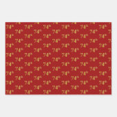 Elegant Zwart, Rood, Blauw, Faux Gold 74e Event # Inpakpapier Vel (Voorkant 2)