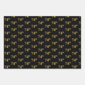 Elegant Zwart, Rood, Blauw, Faux Gold 74e Event # Inpakpapier Vel (Voorkant)