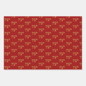 Elegant Zwart, Rood, Blauw, Faux Gold 75e Event # Inpakpapier Vel (Voorkant 2)