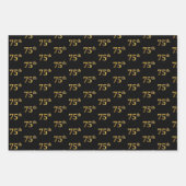 Elegant Zwart, Rood, Blauw, Faux Gold 75e Event # Inpakpapier Vel (Voorkant)