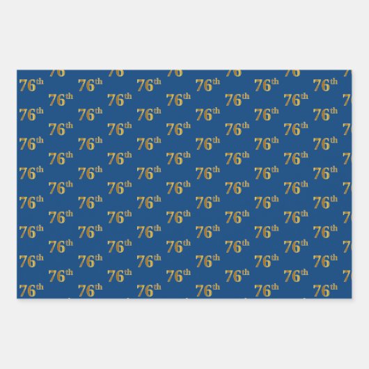 Elegant Zwart, Rood, Blauw, Faux Gold 76e Event # Inpakpapier Vel (Voorkant 3)