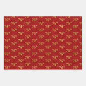 Elegant Zwart, Rood, Blauw, Faux Gold 76e Event # Inpakpapier Vel (Voorkant 2)
