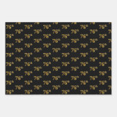 Elegant Zwart, Rood, Blauw, Faux Gold 76e Event # Inpakpapier Vel (Voorkant)