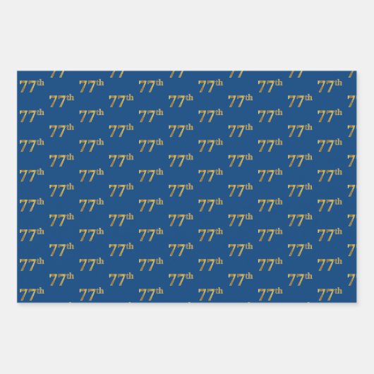 Elegant Zwart, Rood, Blauw, Faux Gold 77e Event # Inpakpapier Vel (Voorkant 3)