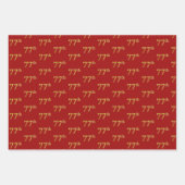 Elegant Zwart, Rood, Blauw, Faux Gold 77e Event # Inpakpapier Vel (Voorkant 2)