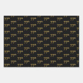 Elegant Zwart, Rood, Blauw, Faux Gold 77e Event # Inpakpapier Vel (Voorkant)