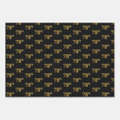 Elegant Zwart, Rood, Blauw, Faux Gold 78ste Event Inpakpapier Vel (Voorkant)