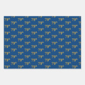 Elegant Zwart, Rood, Blauw, Faux Gold 79e Evenemen Inpakpapier Vel (Voorkant 3)