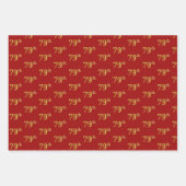 Elegant Zwart, Rood, Blauw, Faux Gold 79e Evenemen Inpakpapier Vel (Voorkant 2)