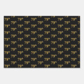 Elegant Zwart, Rood, Blauw, Faux Gold 79e Evenemen Inpakpapier Vel (Voorkant)