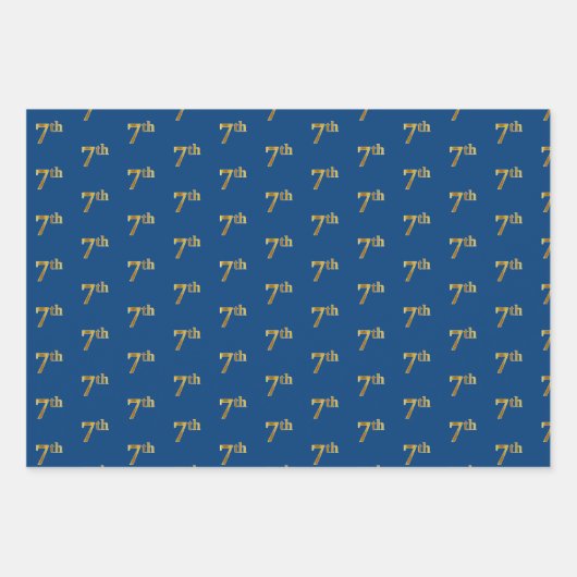 Elegant Zwart, Rood, Blauw, Faux Gold 7e Event # Inpakpapier Vel (Voorkant 3)