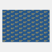 Elegant Zwart, Rood, Blauw, Faux Gold 80ste Event  Inpakpapier Vel (Voorkant 3)