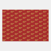 Elegant Zwart, Rood, Blauw, Faux Gold 80ste Event  Inpakpapier Vel (Voorkant 2)