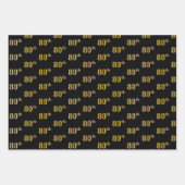 Elegant Zwart, Rood, Blauw, Faux Gold 80ste Event  Inpakpapier Vel (Voorkant)