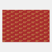 Elegant Zwart, Rood, Blauw, Faux Gold 83e Event # Inpakpapier Vel (Voorkant 2)