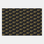 Elegant Zwart, Rood, Blauw, Faux Gold 83e Event # Inpakpapier Vel (Voorkant)