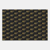 Elegant Zwart, Rood, Blauw, Faux Gold 85e Event # Inpakpapier Vel (Voorkant)