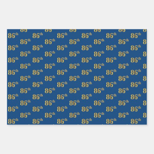 Elegant Zwart, Rood, Blauw, Faux Gold 86e Event # Inpakpapier Vel (Voorkant 3)