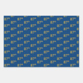 Elegant Zwart, Rood, Blauw, Faux Gold 87e Event # Inpakpapier Vel (Voorkant 3)