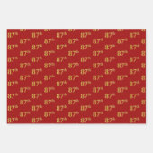 Elegant Zwart, Rood, Blauw, Faux Gold 87e Event # Inpakpapier Vel (Voorkant 2)