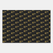Elegant Zwart, Rood, Blauw, Faux Gold 87e Event # Inpakpapier Vel (Voorkant)