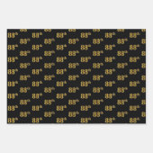 Elegant Zwart, Rood, Blauw, Faux Gold 88e Event # Inpakpapier Vel (Voorkant)