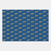 Elegant Zwart, Rood, Blauw, Faux Gold 89e Evenemen Inpakpapier Vel (Voorkant 3)