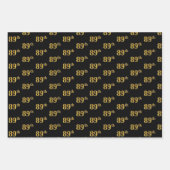 Elegant Zwart, Rood, Blauw, Faux Gold 89e Evenemen Inpakpapier Vel (Voorkant)