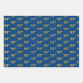 Elegant Zwart, Rood, Blauw, Faux Gold 90ste Event  Inpakpapier Vel (Voorkant 3)