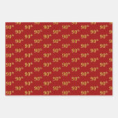 Elegant Zwart, Rood, Blauw, Faux Gold 90ste Event  Inpakpapier Vel (Voorkant 2)