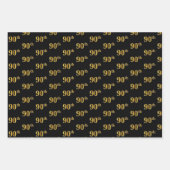 Elegant Zwart, Rood, Blauw, Faux Gold 90ste Event  Inpakpapier Vel (Voorkant)