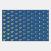 Elegant Zwart, Rood, Blauw, Faux Gold 91e Event # Inpakpapier Vel (Voorkant 3)