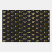 Elegant Zwart, Rood, Blauw, Faux Gold 91e Event # Inpakpapier Vel (Voorkant)