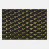 Elegant Zwart, Rood, Blauw, Faux Gold 92e Event # Inpakpapier Vel (Voorkant)