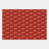 Elegant Zwart, Rood, Blauw, Faux Gold 93e Event # Inpakpapier Vel (Voorkant 2)