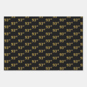 Elegant Zwart, Rood, Blauw, Faux Gold 93e Event # Inpakpapier Vel (Voorkant)