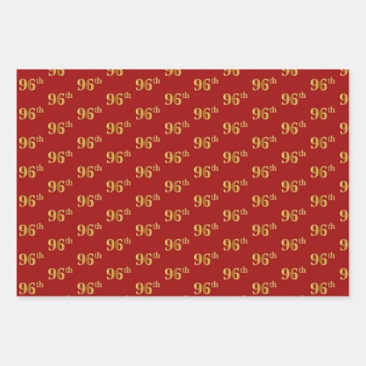 Elegant Zwart, Rood, Blauw, Faux Gold 96e Event # Inpakpapier Vel (Voorkant 2)