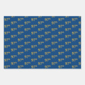 Elegant Zwart, Rood, Blauw, Faux Gold 97e Evenemen Inpakpapier Vel (Voorkant 3)